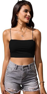 ISHWAR INTERNATIONAL Casual Solid Women Black Top