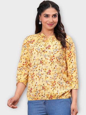 BM enterprises Casual Printed Women Yellow Top