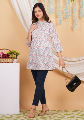 MM Casual Printed Women White, Red, Dark Blue Top
