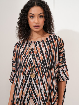 Tokyo Talkies Casual Printed Women Beige Top