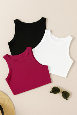 Berry Bird Casual Solid Women Purple Top