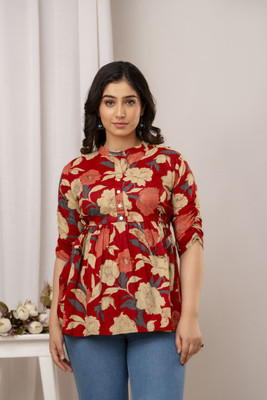 Vivan Enterprises Casual Printed Women Red, White Top