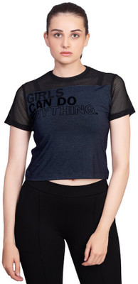 Laasa Sports Casual Printed Women Blue, Dark Blue Top