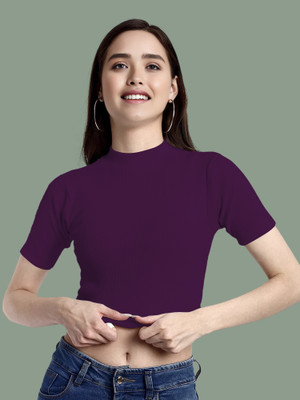 Maheshvi Casual Solid Women Purple Top