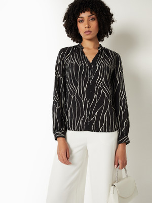 MAX Casual Printed Women Black Top