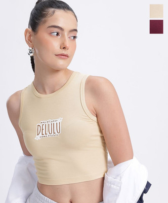 SZN Party Printed Women Black, Beige Top