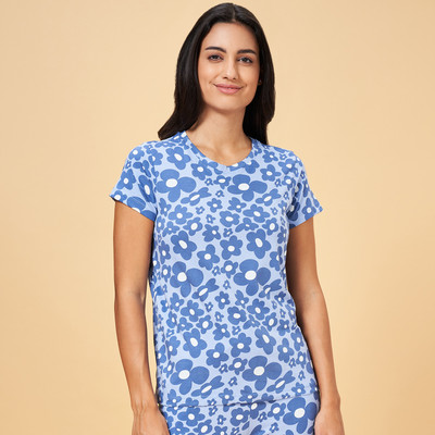 Dreamz by Pantaloons Casual Printed Women Blue Top