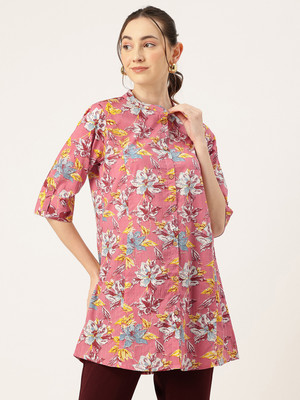 Feranoid Retail Casual Floral Print Women Pink Top