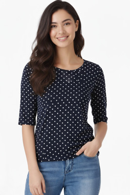 Blueribon Casual Polka Print Women Blue Top