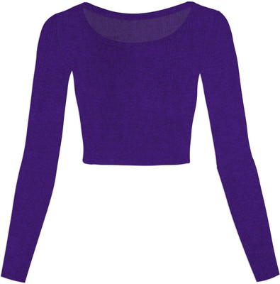 THE BLAZZE Casual Solid Women Purple Top