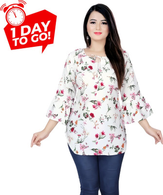 HEMANG FASHION Casual Printed Women White Top