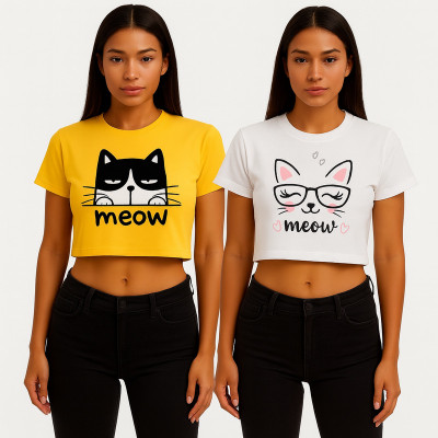 FASHIONCARNIVEL Casual Graphic Print Women Yellow, White Top