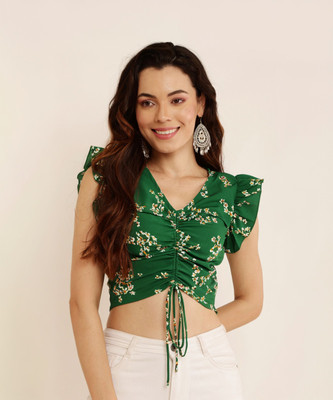 TRUSTROW Casual Printed Women Green Top