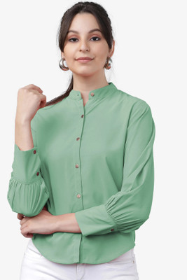 Mirana Casual Solid Women Green Top