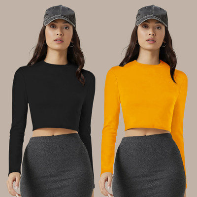 Maheshvi Casual Solid Women Yellow Top