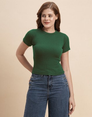 Selvia Casual Solid Women Green Top