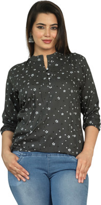 TRUSTED ENTERPRISES Casual Printed Women Black Top