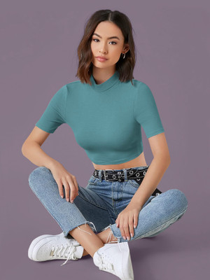 Kashonaa Casual Solid Women Light Green Top