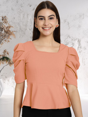 METRONAUT Casual Self Design Women Pink Top