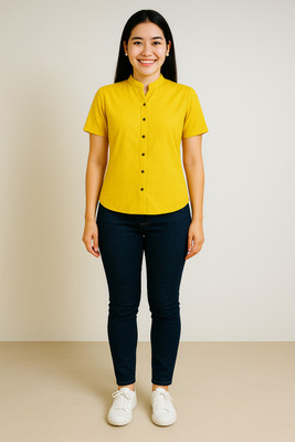 rashmi shree creation Casual Solid Women Yellow Top