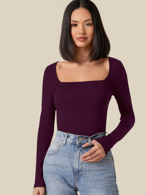 Dream Beauty Fashion Casual Solid Women Purple Top