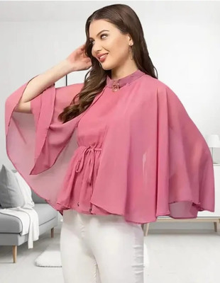 GSINTERPRISE Party Solid Women Pink Top