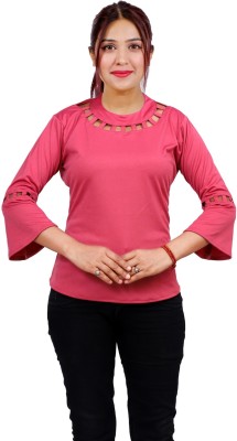 Saawariyaenterprises1 Casual Solid Women Pink Top