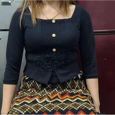 MSFASHIONZ Casual Solid Women Black Top