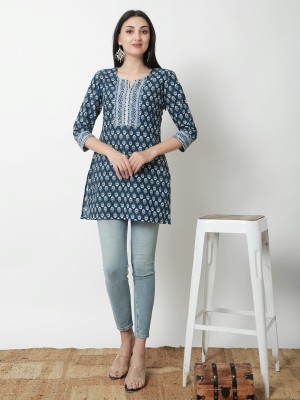 Janakdulari Creation Casual Printed Women Blue Top