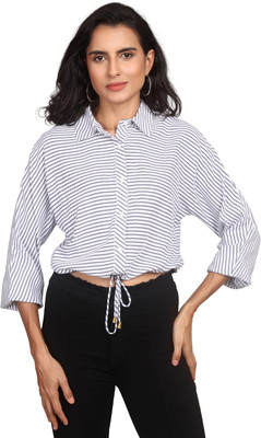 MODYNE Casual Striped Women Red, White Top