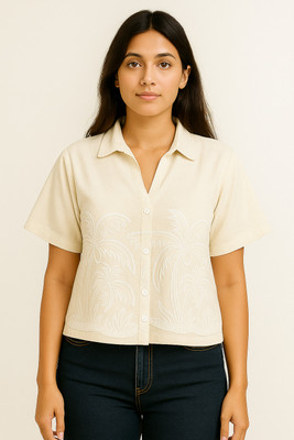 Auroenterprise Casual Printed Women White Top