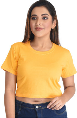 HAWAI Casual Solid Women Yellow Top