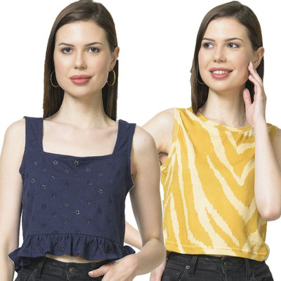 Styvibe Casual Printed, Self Design Women Multicolor Top