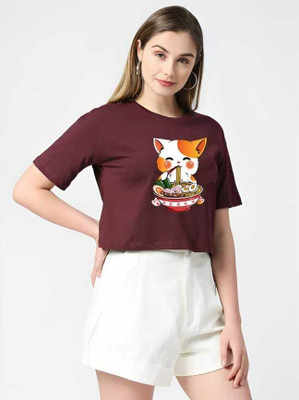 KIDSWING Casual Printed Women Maroon Top