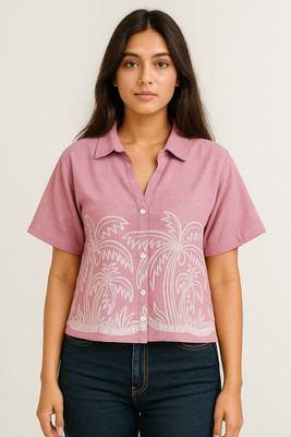 Auroenterprise Casual Printed Women Pink Top