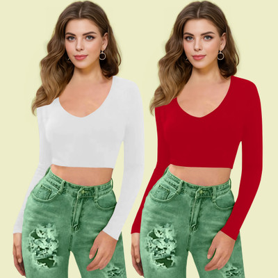 Dream Beauty Fashion Casual Solid Women Red Top
