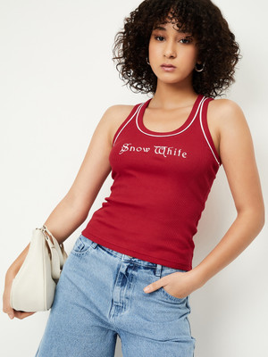 MAX Casual Printed Women Red Top