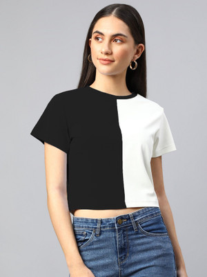 Jayshreeenter Casual Color Block Women Black Top