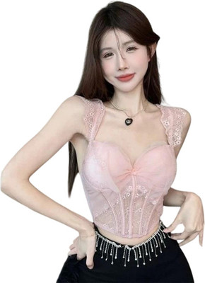 mystify Party Self Design Women Pink Top