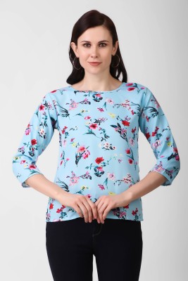 KASHIAN Casual Printed Women Light Blue Top