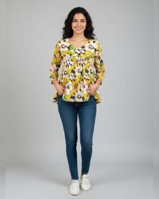 jgttrendywears Casual Floral Print Women Multicolor Top