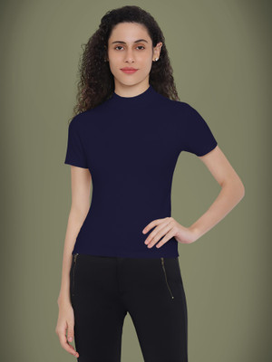 Kashonaa Casual Self Design Women Dark Blue Top