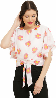 JuglyGirls Casual Printed Women Red Top