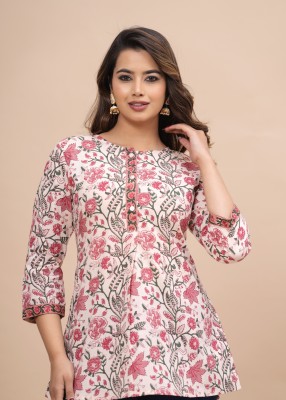 siddhanam Casual Printed Women Pink Top