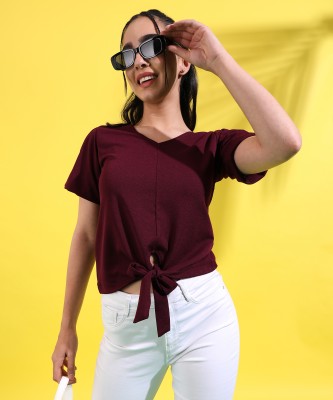 CAMPUS SUTRA Casual Printed Women Maroon Top