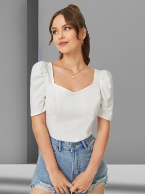 Dream Beauty Fashion Casual Solid Women White Top