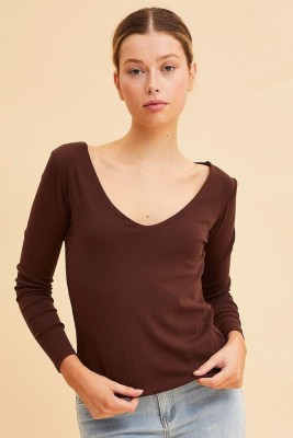 Nidhi pal Formal Solid Women Brown Top