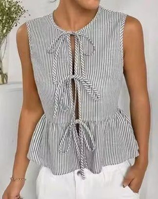 Sovi fashion Casual Striped Women Black Top