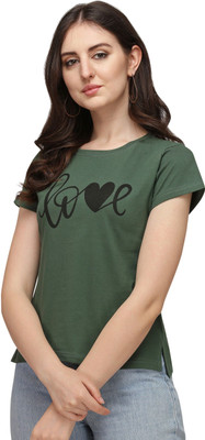 Leriya Fashion Casual Ethnic Motifs Women Green Top