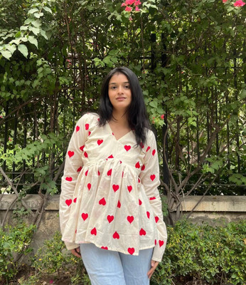 JISHRI Casual Printed Women White Top